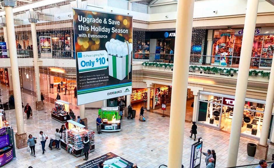 Banner Drop Hoists Mall Ceiling Banners