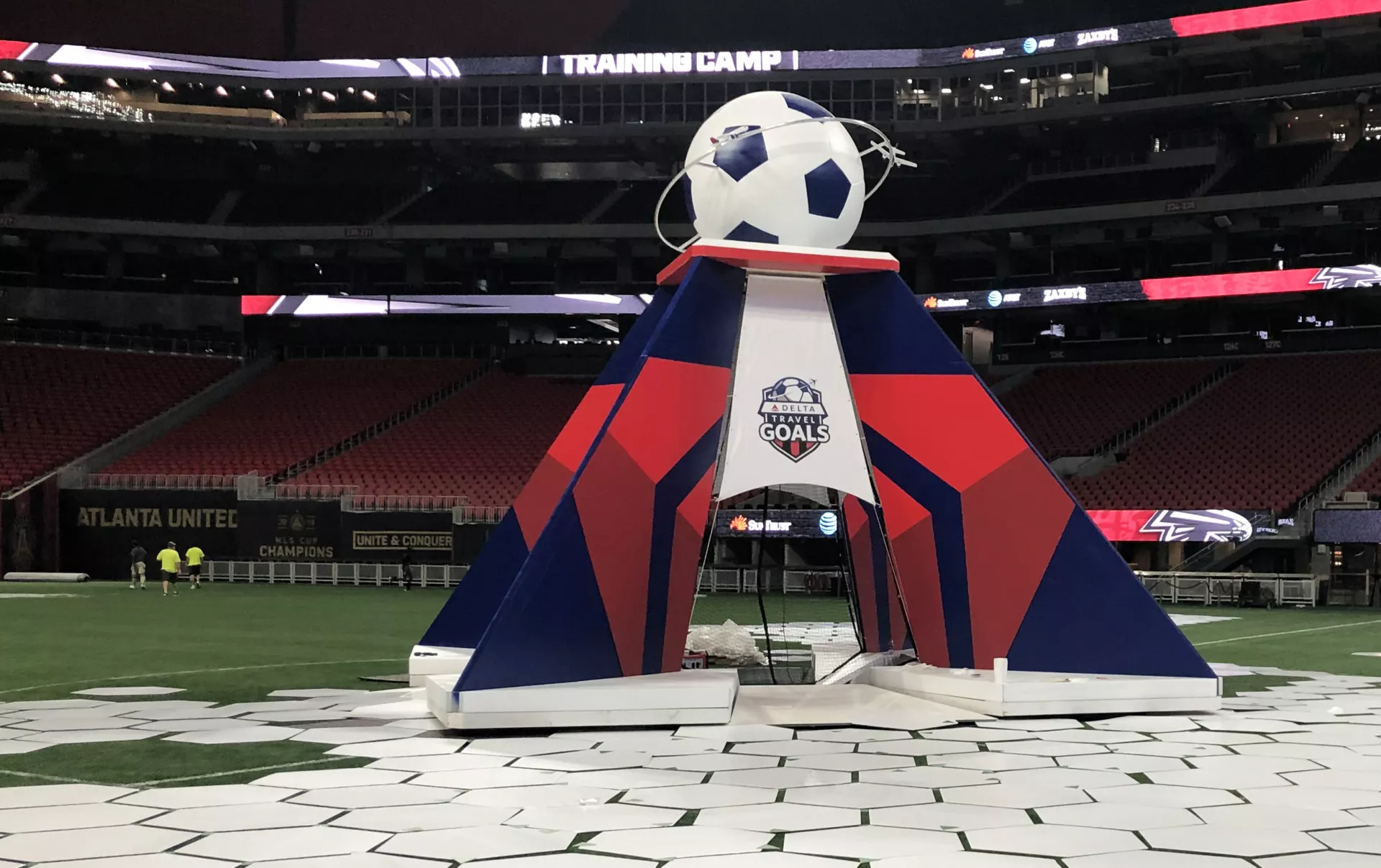 Foam3D Soccer Ball, Aluminum Framing, and Painted Coroplast