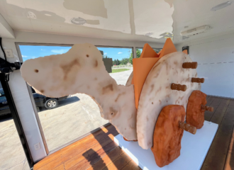 Detailed Closeup of Lunchables Foam Dinosaur | Custom Foam Sculptures