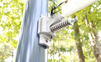 A BannerSaver Bracket for a Light Pole Banner