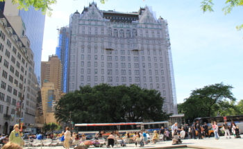 Plaza Hotel Wrapped in Printed Mesh