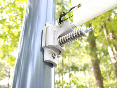 A BannerSaver Bracket for a Light Pole Banner