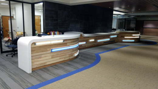 Custom Reception Desk with Lighting | Custom Office Fixtures