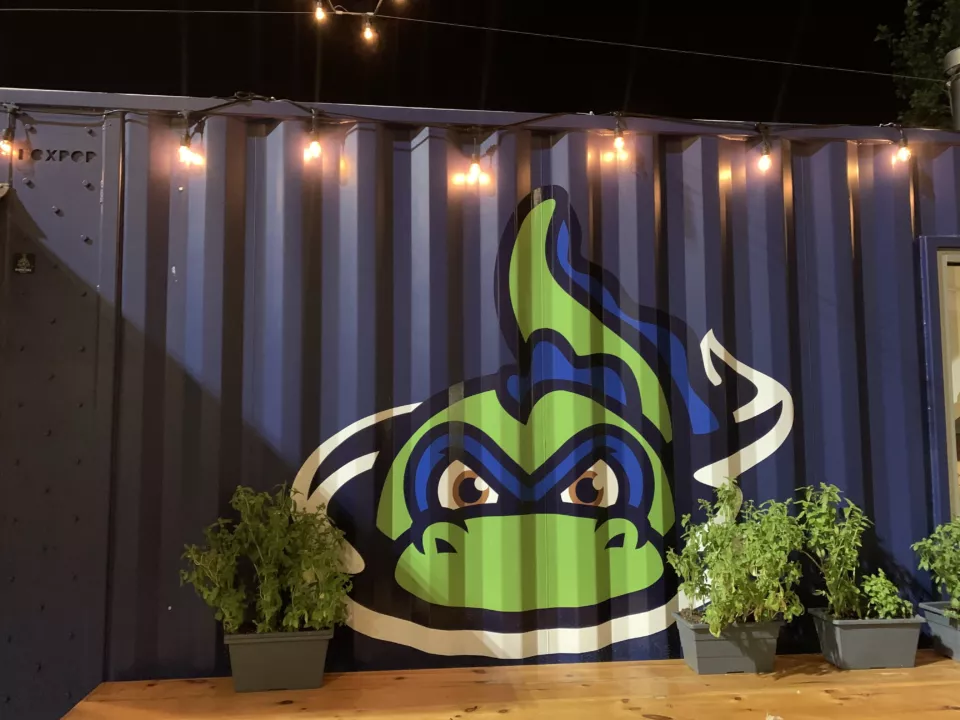 Custom decal for Shipping Container Concessions Stand | Sports Team Branded BoxPop