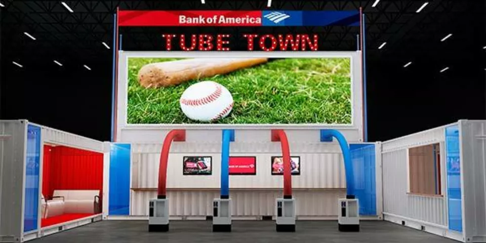 Bank of America Tube Town | Custom Shipping Container at Trade Show