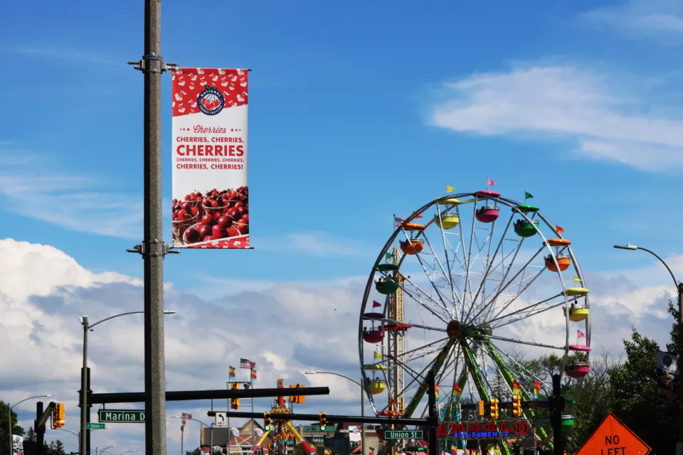 BannerSaver Pole Banner Brackets for Cherry Festival