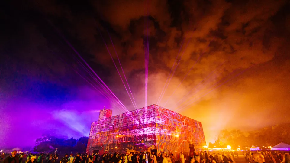 The Cube at Format Festival | Mesh Building Wrap with Custom Graphics