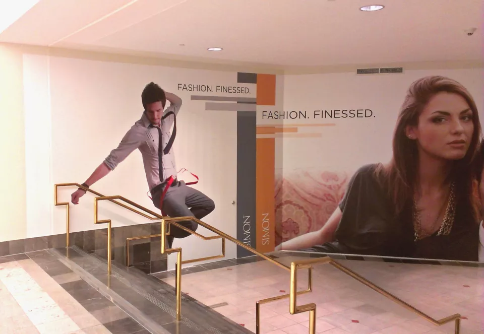 Fashion Store Barricades | SIMON The Shops at Riverside Construction Barricades