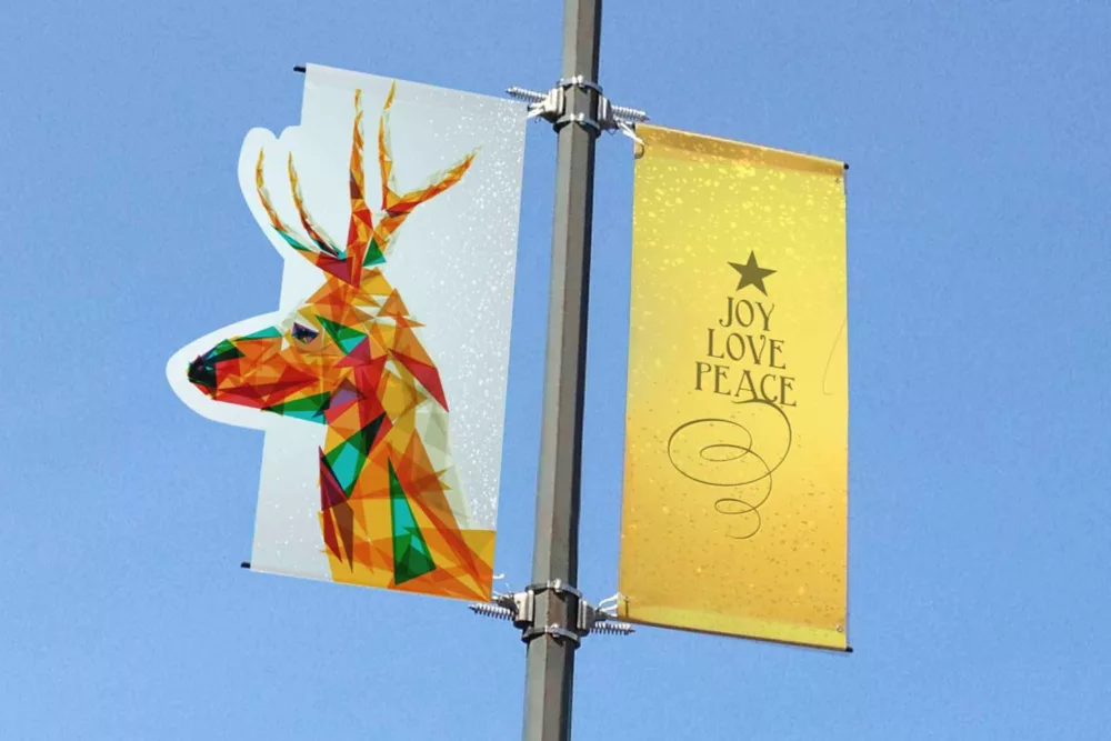 Light Post Banner with Extruding Shape | Custom Shape Banners