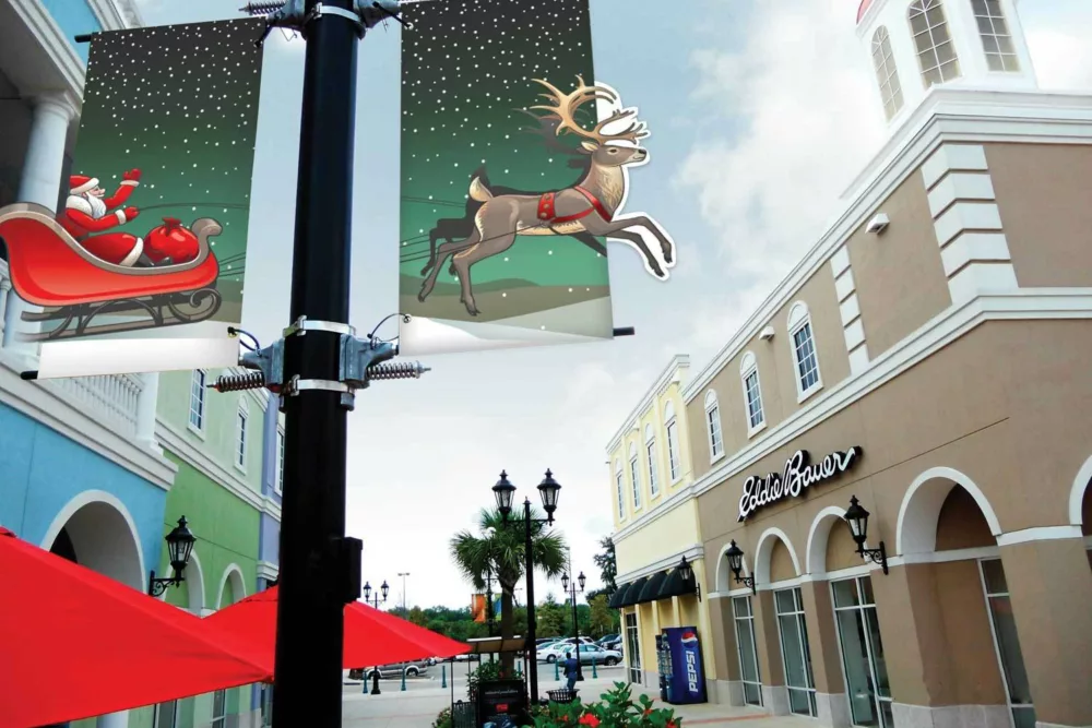 Shaped Light Pole Banners | Pole Banners with Custom Shapes