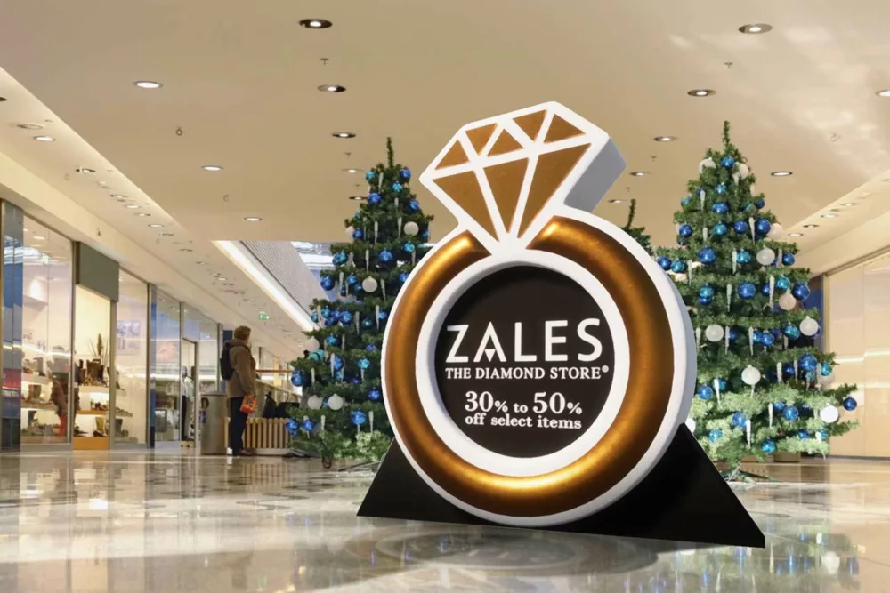 A Large Engagement Ring Foam Display for Zales