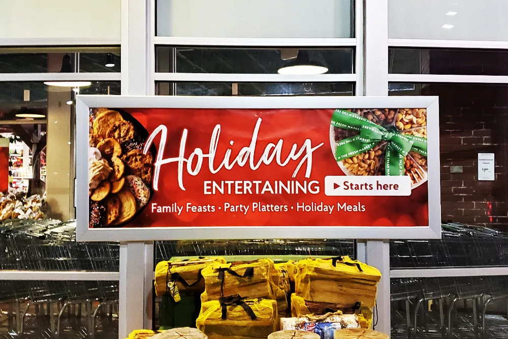 Window Mounted Banner | Holiday Advertisement Ideas