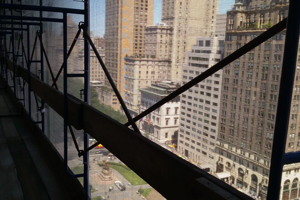 See Through Building Wrap | View from Inside Wrapped Bulding