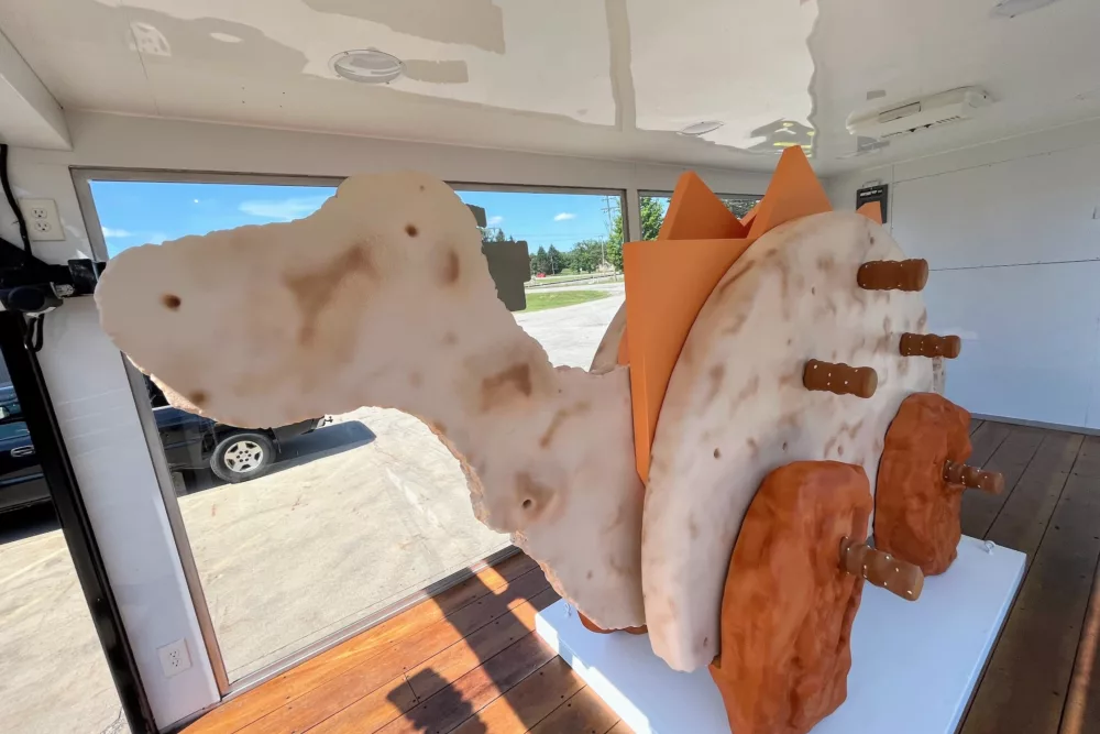 Detailed Closeup of Lunchables Foam Dinosaur | Custom Foam Sculptures