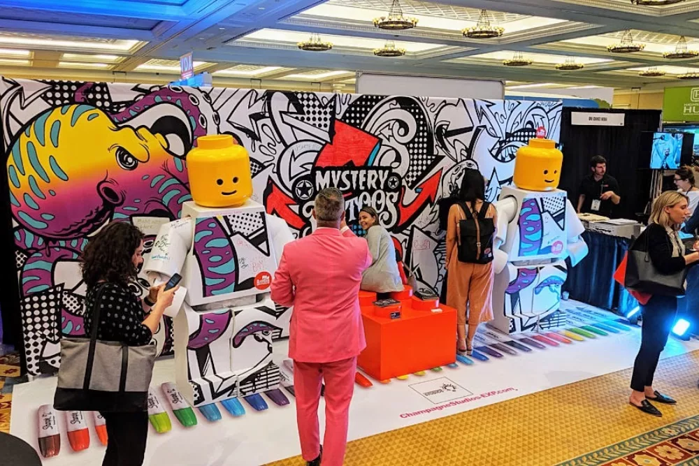 Custom Backdrop With Props | LEGO Convention Booth