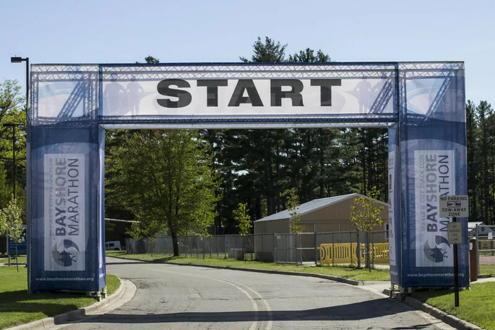 Starting Line Truss with Banner | Start Line Banner with Sponsor Logos