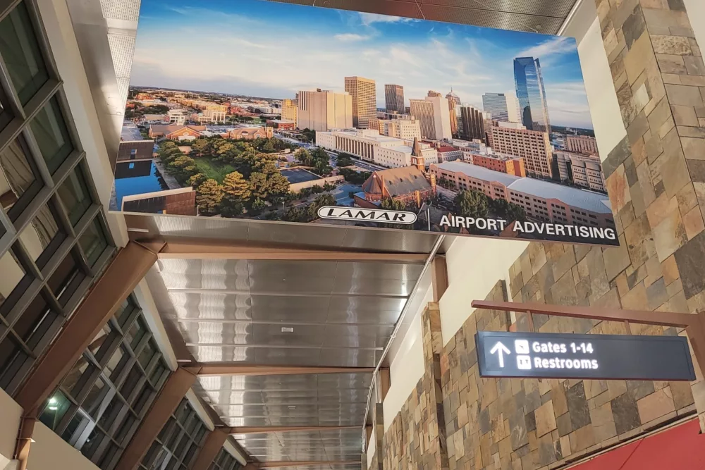 Airport Advertising | Ceiling Drop Down Banner