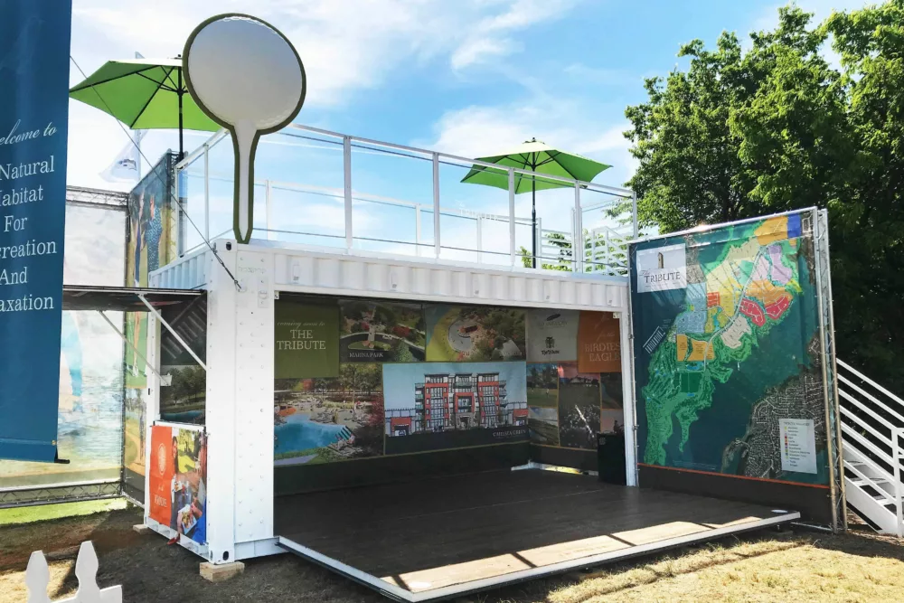 A Shipping Container for a Sponsor at the LPGA | BoxPop with Foam Prop and Signage
