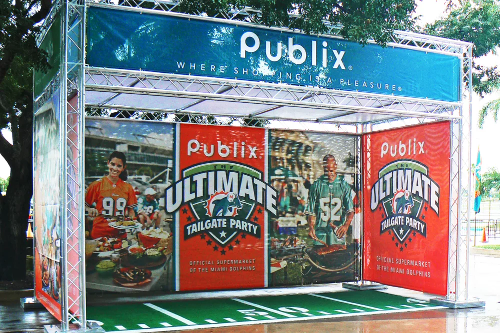 Sponsored Tailgate Booth | Event Truss Outdoor Booth