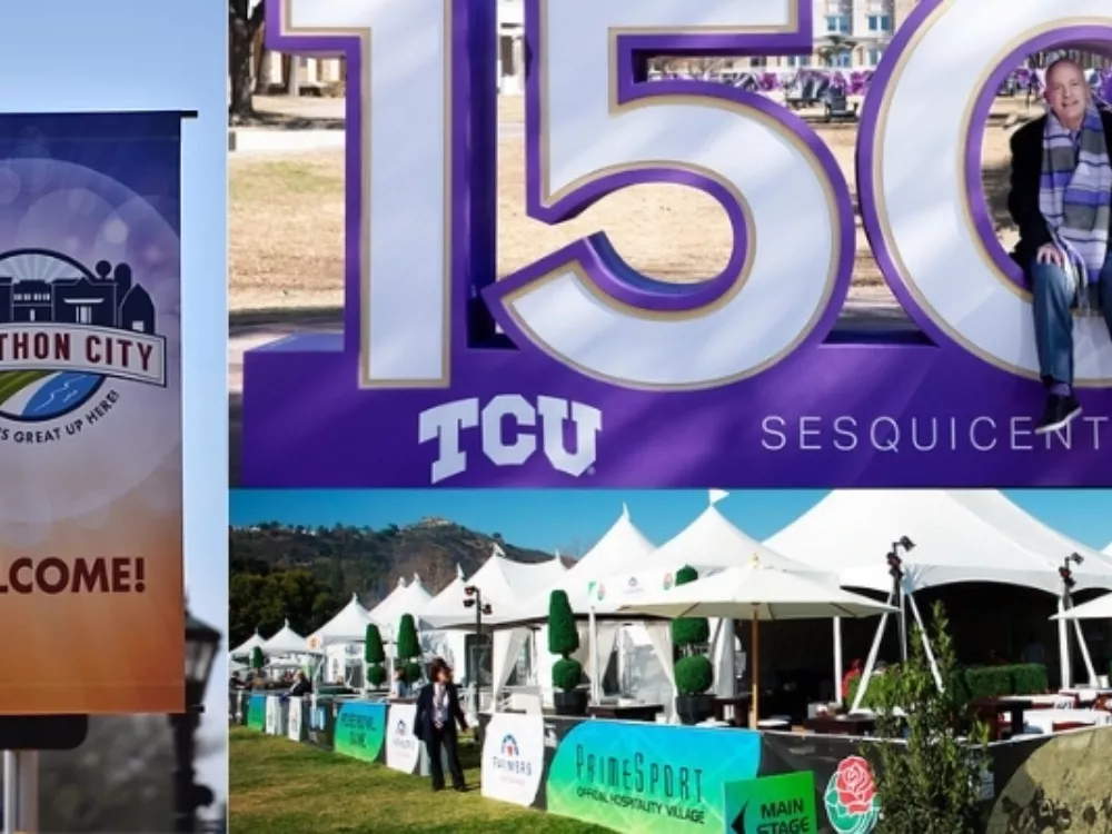 Collage of University Advertisements | Various Signage for College Sports