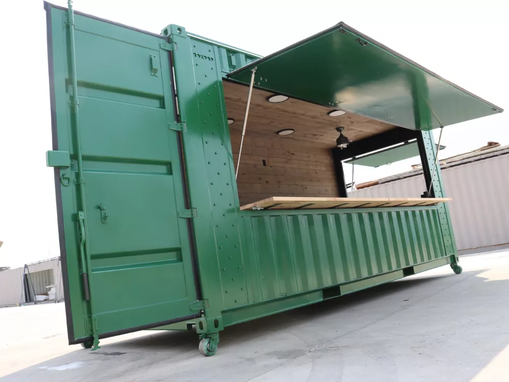 BoxPop Custom Shipping Container with Window Bar | Shipping Container Bar