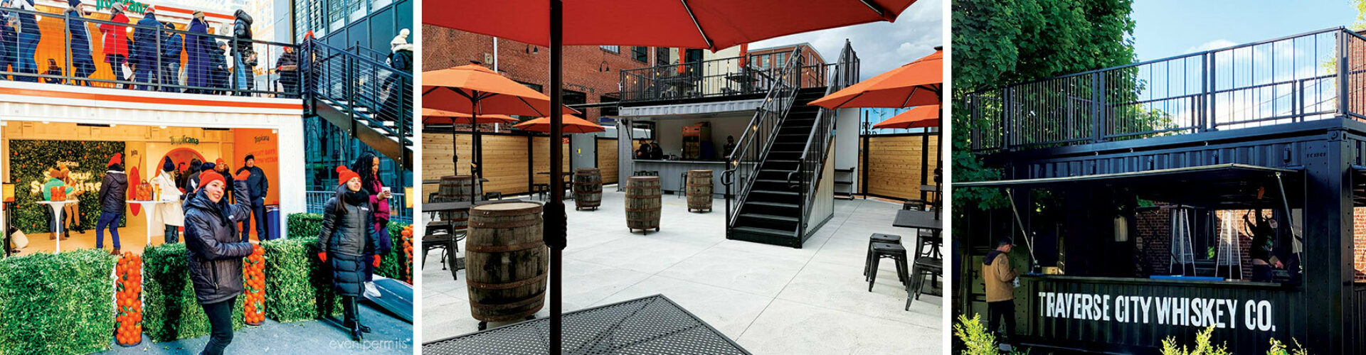 Collage of Various BoxPops | Container Bar and Rooftop Deck