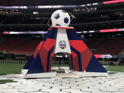 Foam3D Soccer Ball, Aluminum Framing, and Painted Coroplast