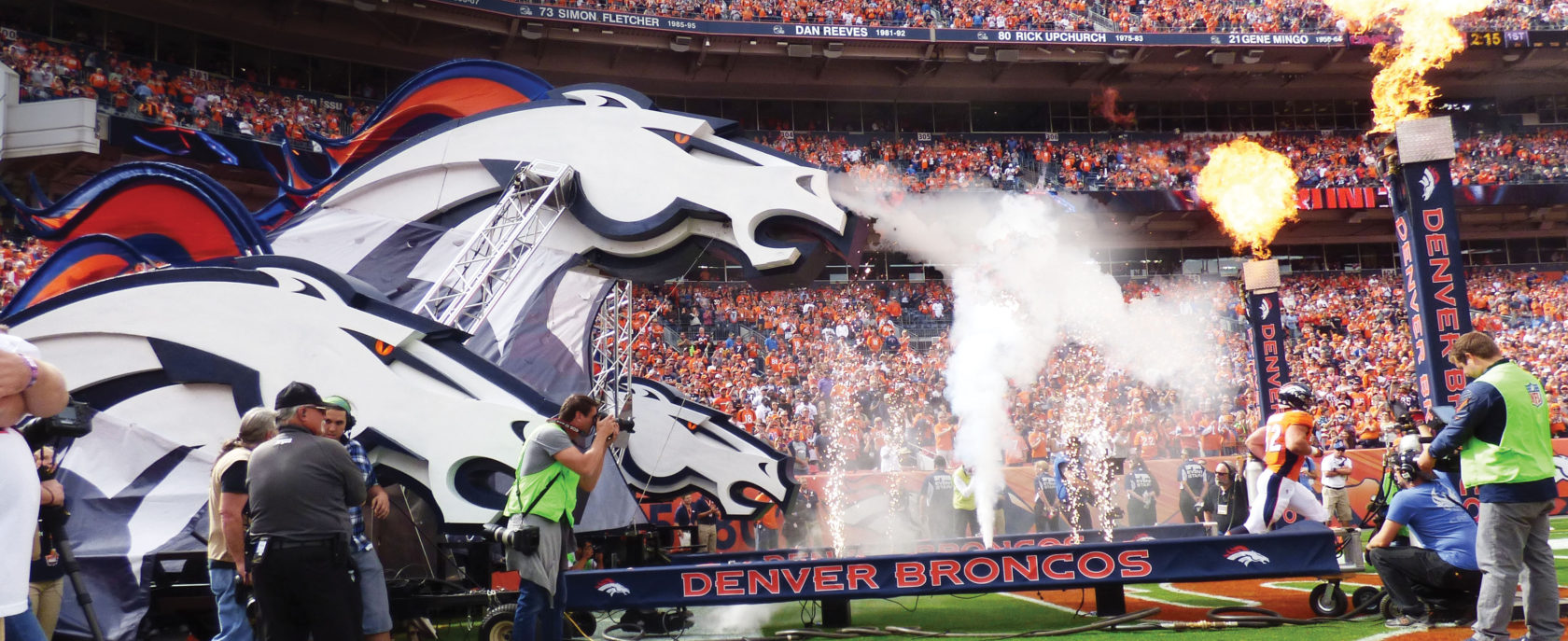 Denver Broncos Foam3 D Entrance with Smoke and Fire