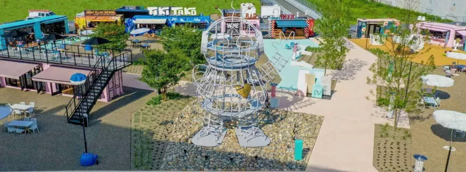 Overhead View of Pod Park | Shipping Container Market