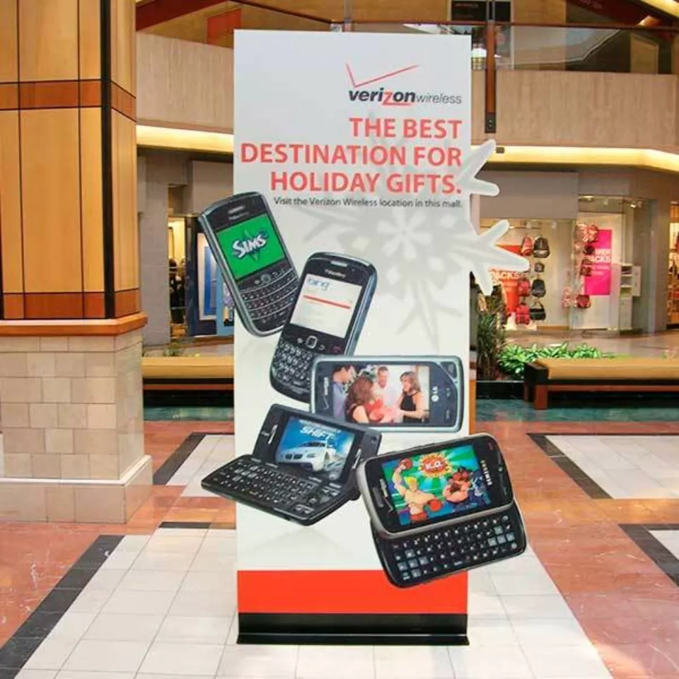 Dimensional Display Stand Inside of a Shopping Mall