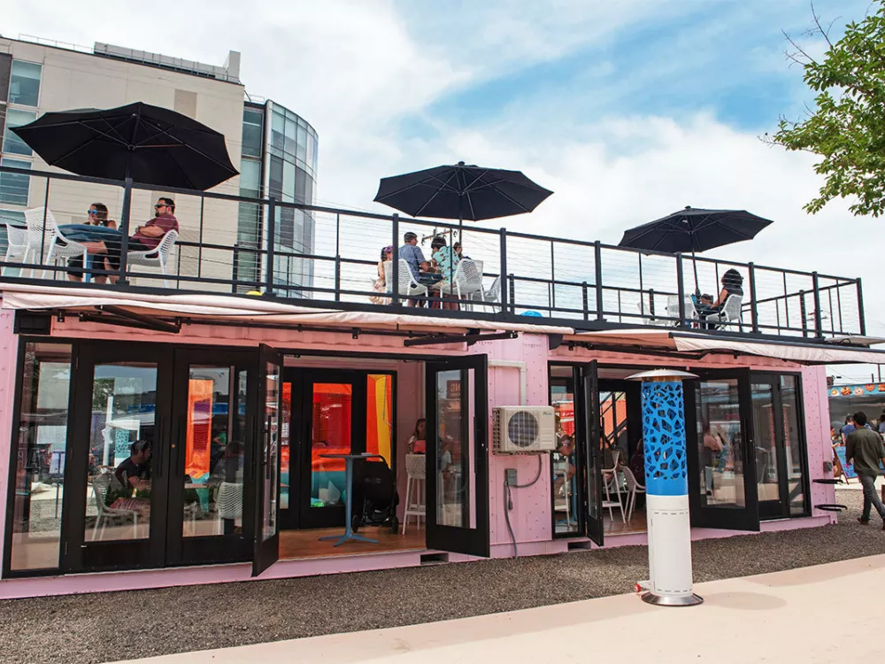 Container Restaurant with Rooftop Deck | Pod Park Restaurant