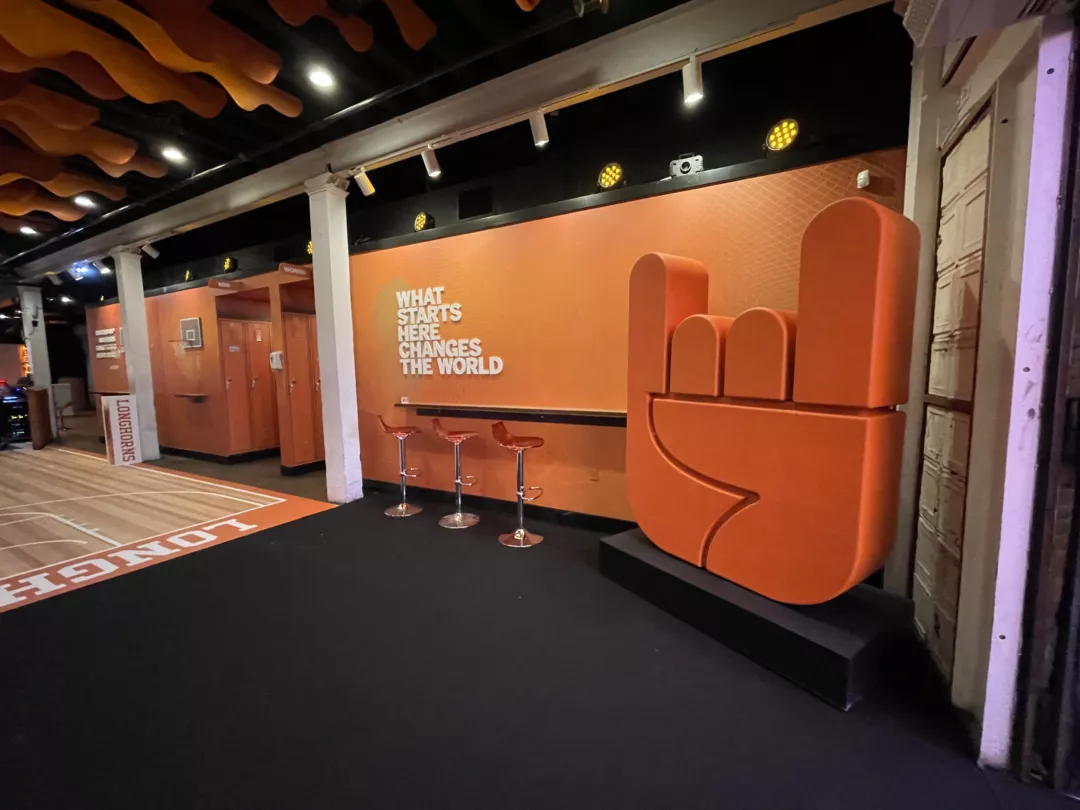 University of Texas Hook Em' Horns Lounge | Branded Environment